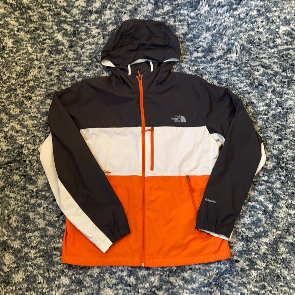 The North Face color block windbreaker.  Size Large. Packable.